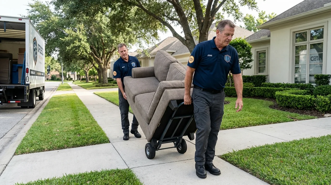 Local residential moving crew loading furniture in Portsmouth, VA